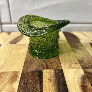Indiana Glass Co Vintage Green Hat Cute Retro